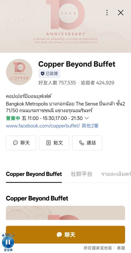 Copper Beyond Buffet Line