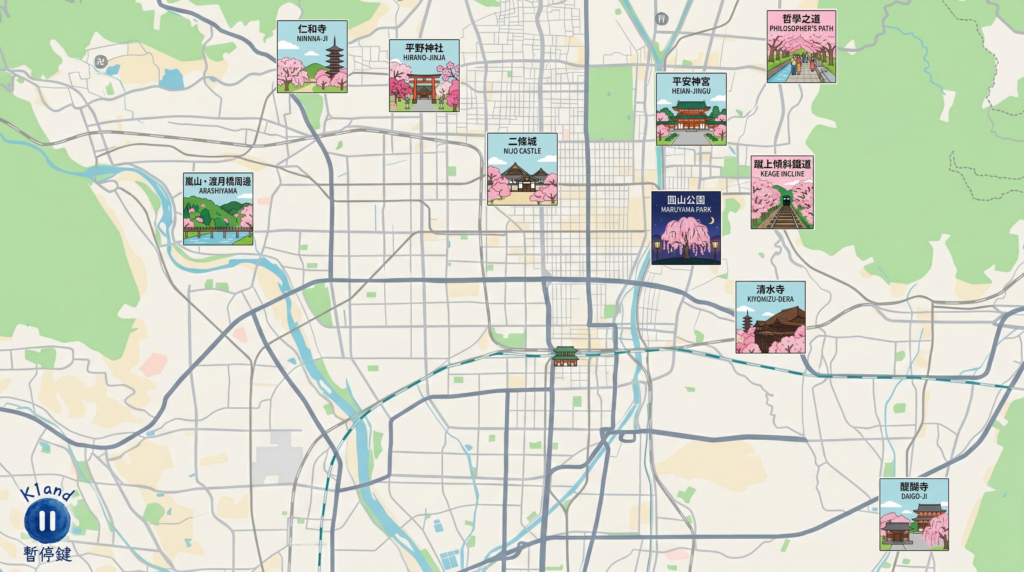 京都櫻花地圖
