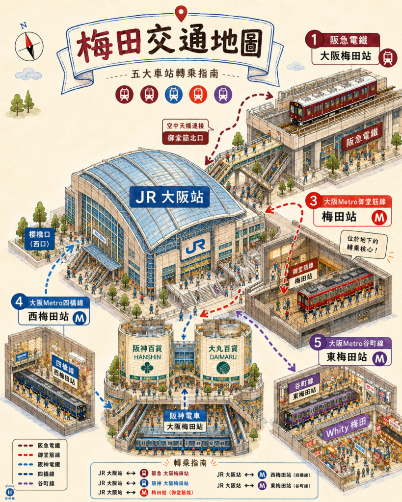 梅田交通地圖