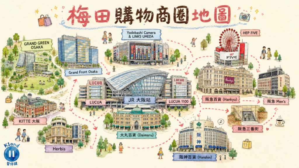 梅田購物地圖