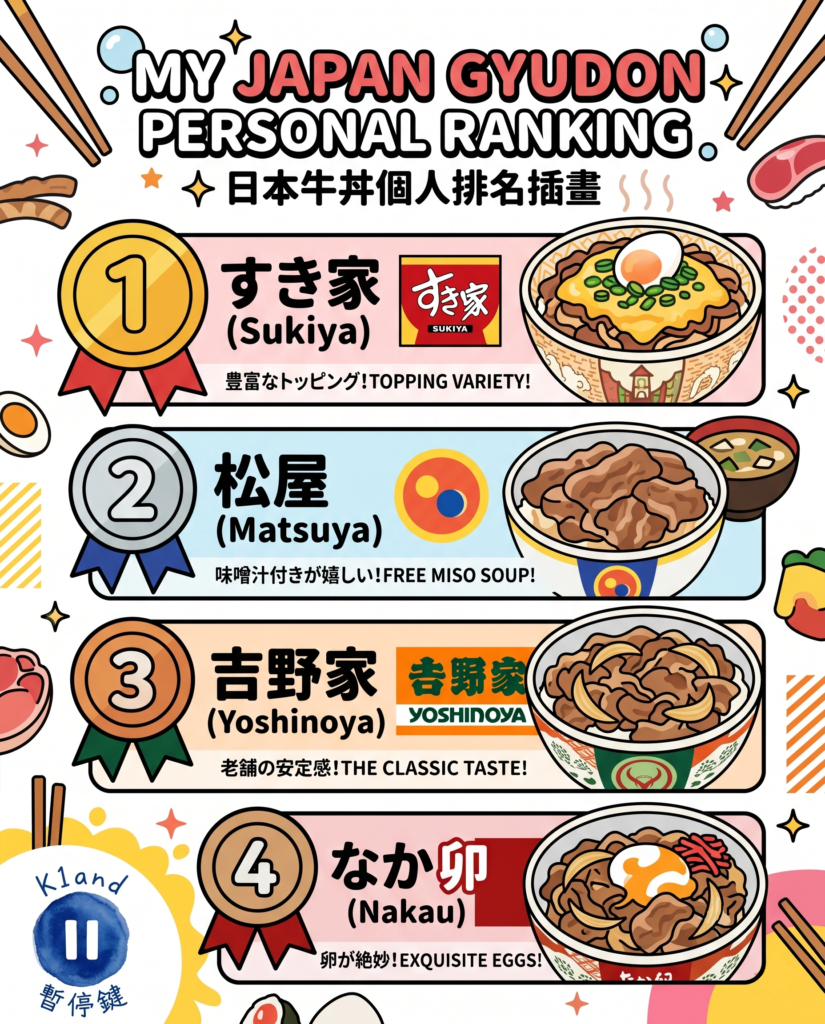 日本牛肉飯連鎖店排名