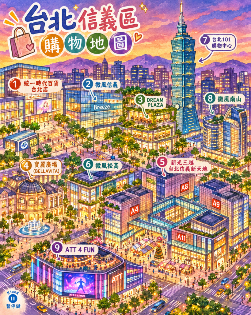 台北信義區購物地圖